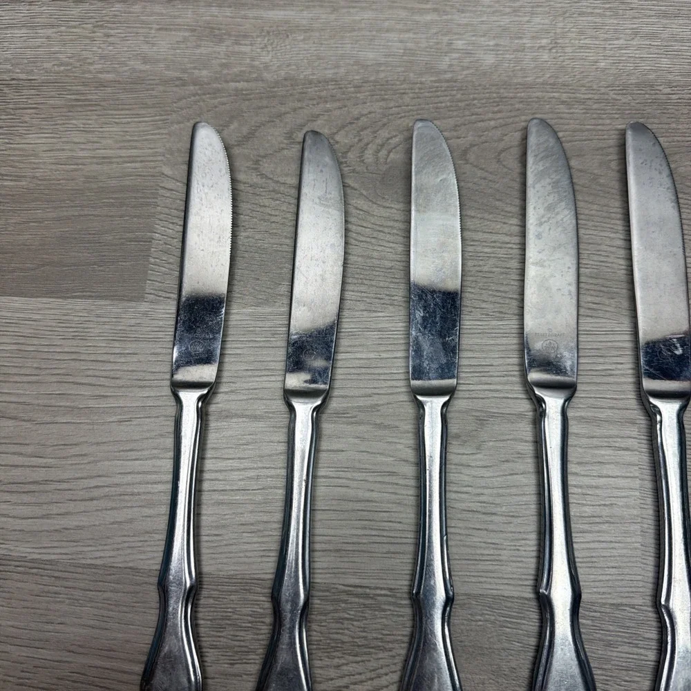 Pfaltzgraff Briarwood Stainless Steel Flatware Knife Set Of 6   Glossy Finish